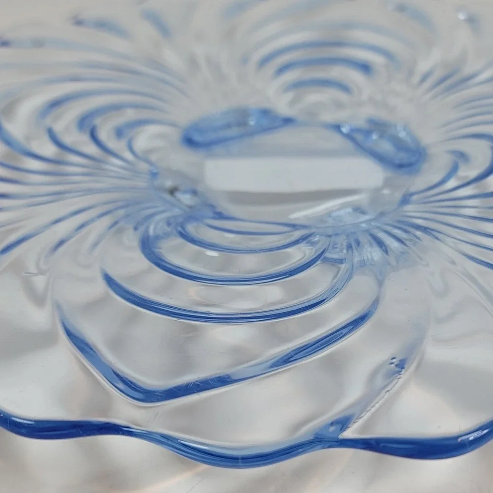 Vintage Cambridge Caprice Moonlight Blue 4-Toed Torte Plate 11.5